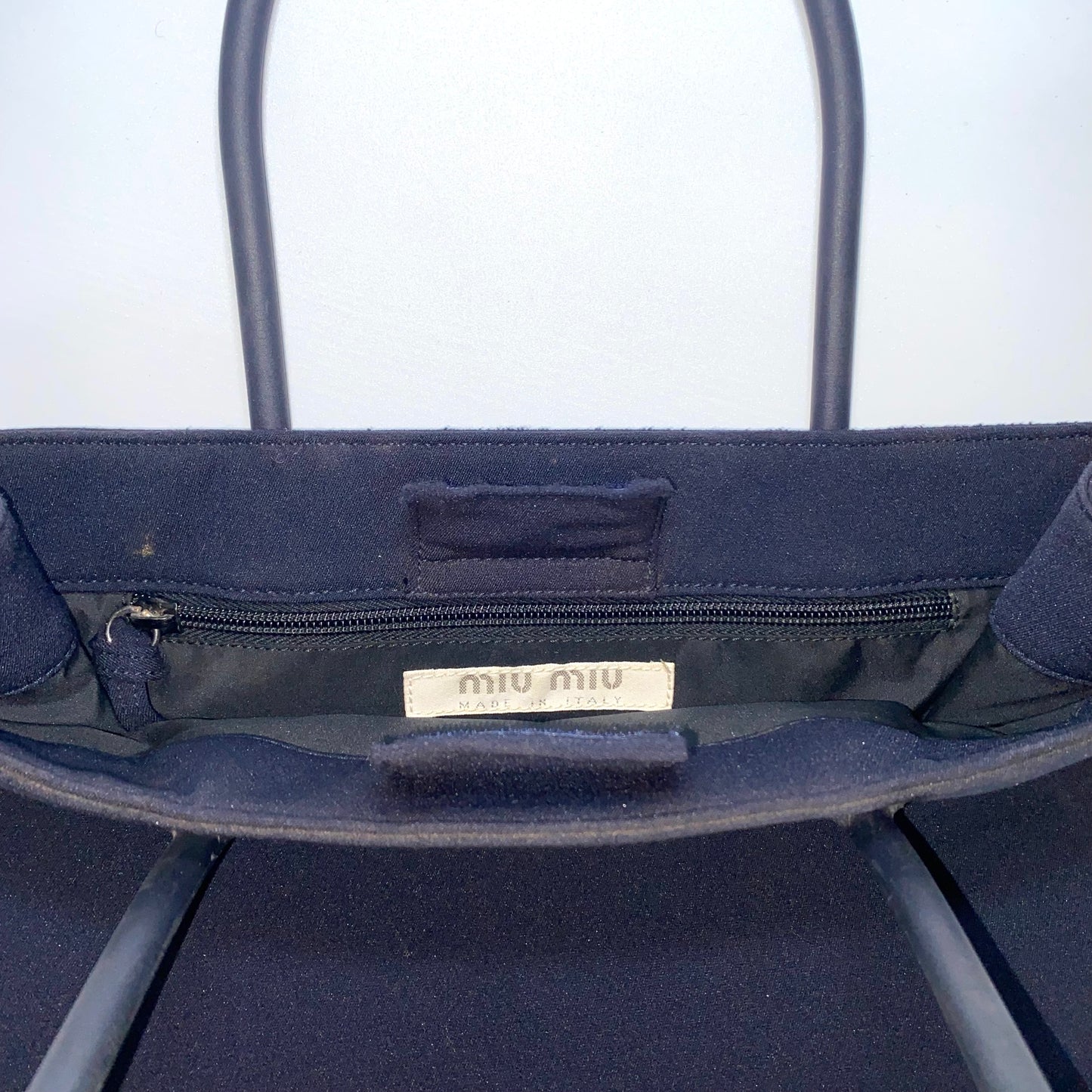 Miu Miu 2000s navy neoprene handbag with rubber handles