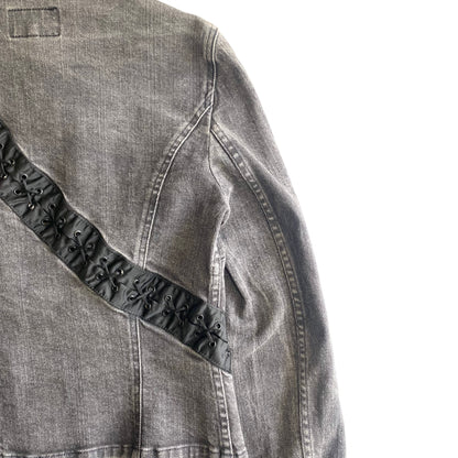 Dolce & Gabbana 2000s grey denim jacket with lace ties