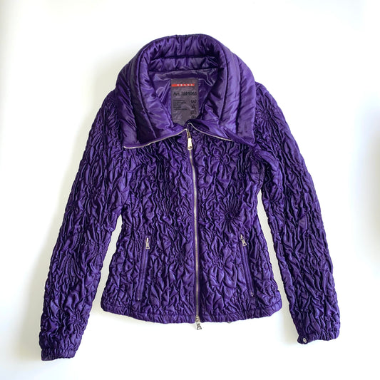 Prada 2000s purple matelasse jacket