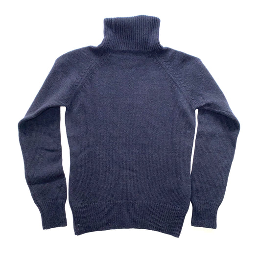 Prada 2000s navy wool sweater with elbow pads