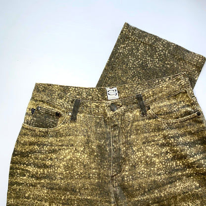 Roberto Cavalli golden mosaic-printed jeans