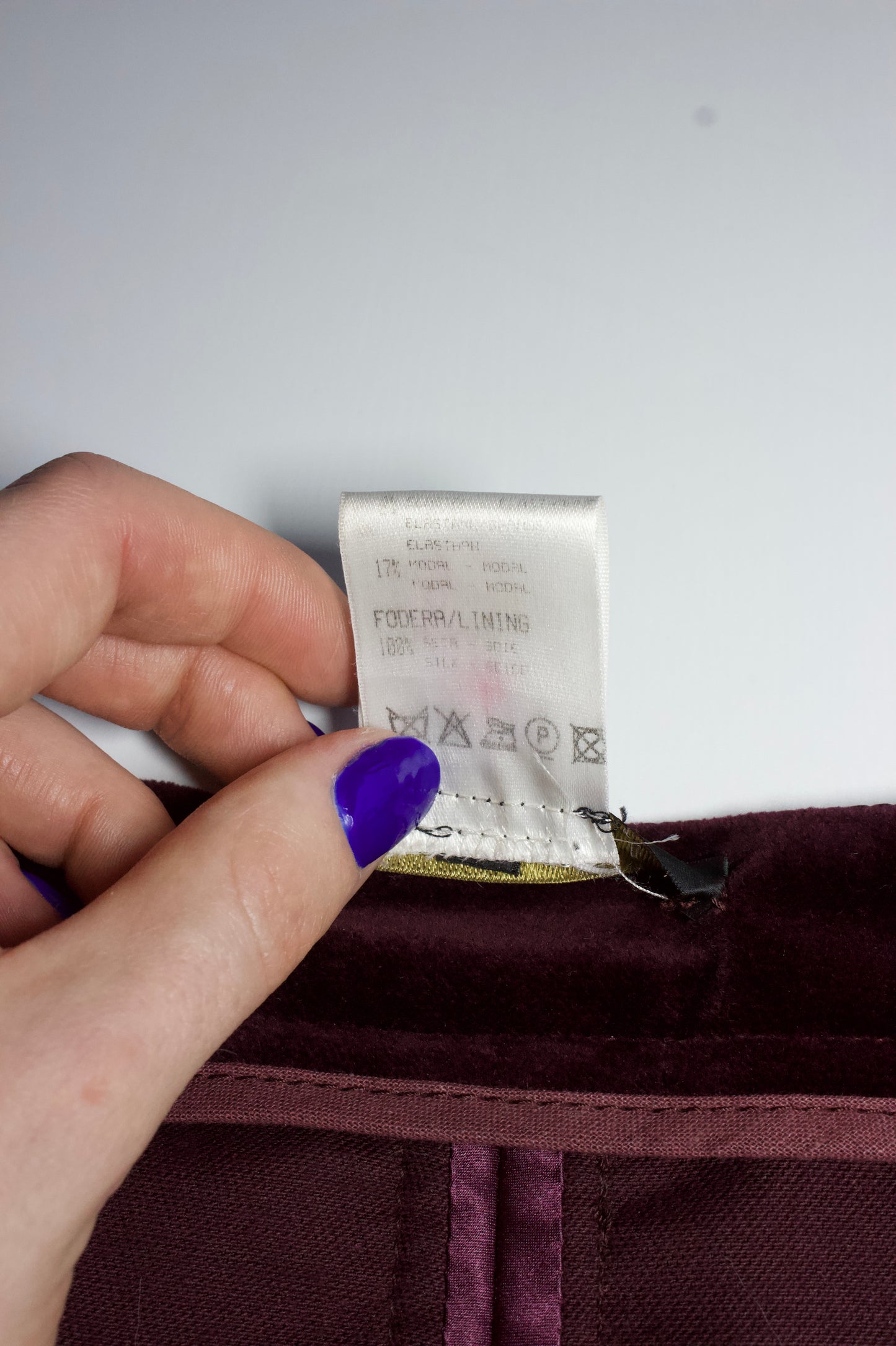 Roberto Cavalli FW 2004 purple velvet skirt