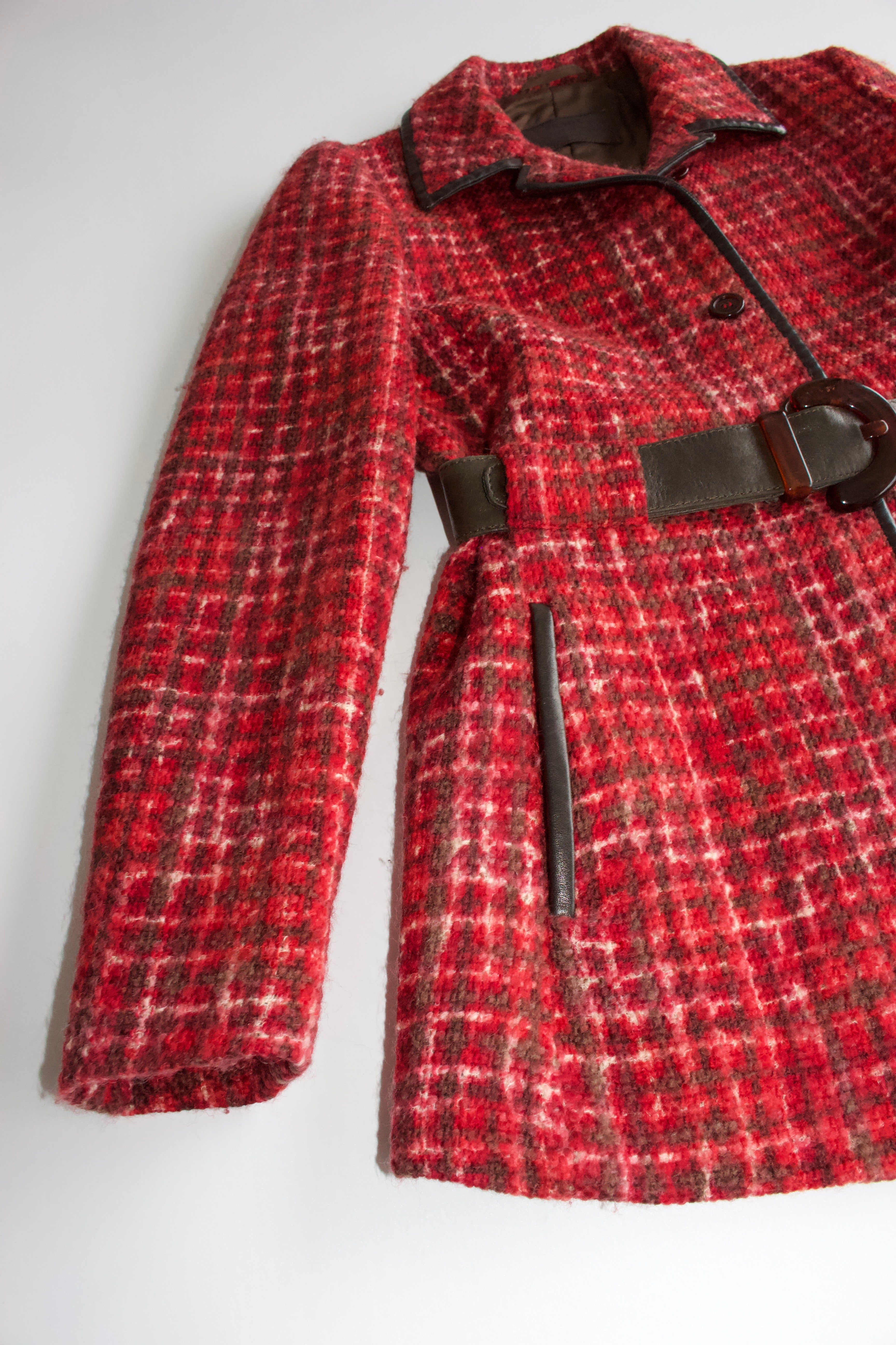 ボ*ュ様 A.P.C. wool tweed blouson archive 0 Prada FW 1996 red tweed jacket – Velvet Archive