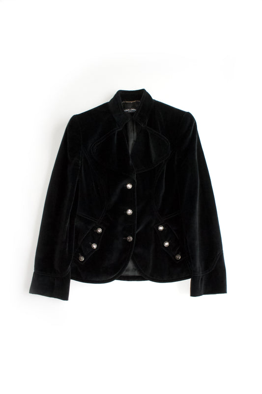 Dolce & Gabbana black velvet blazer