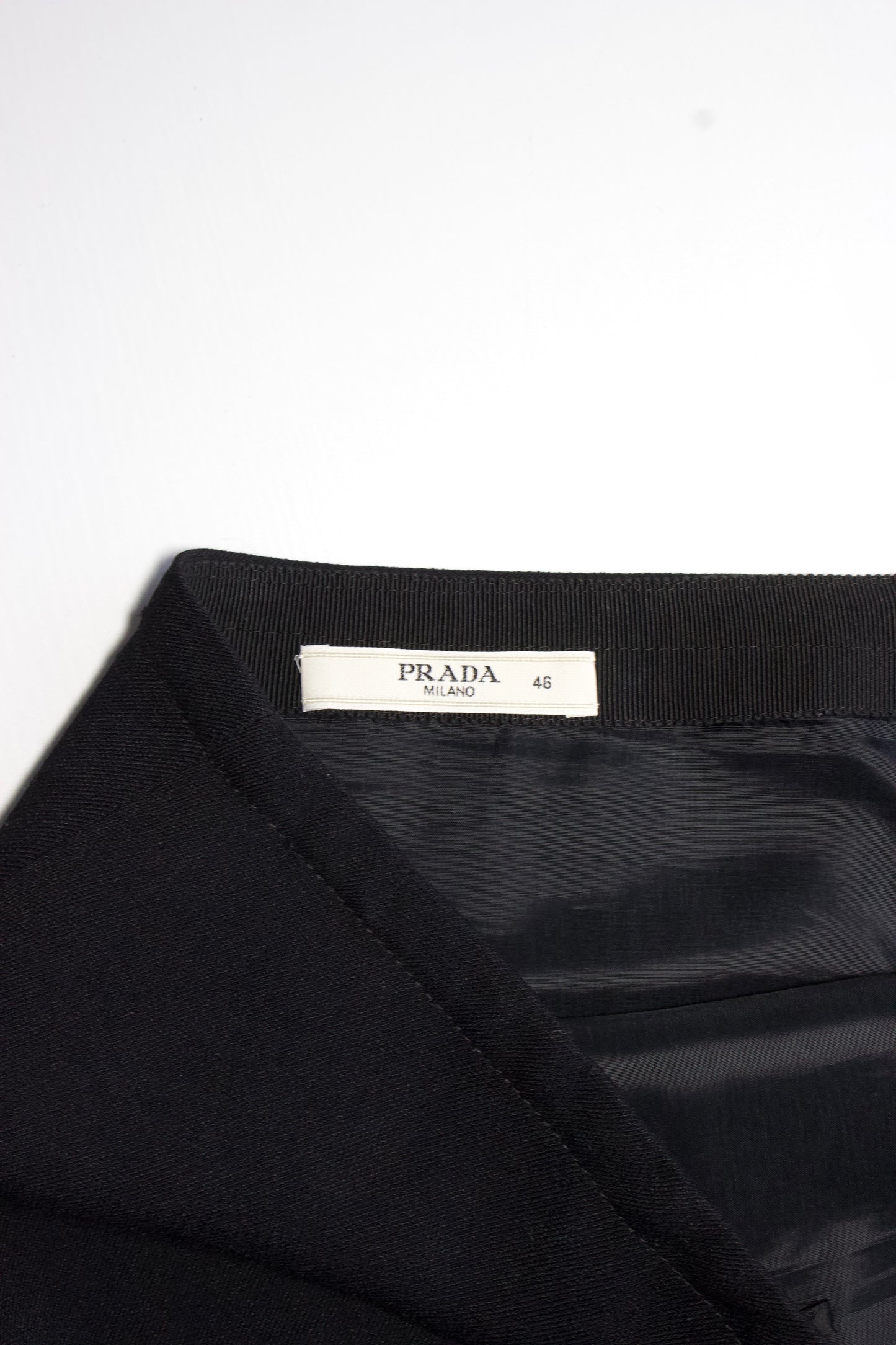 Prada FW 2010 black wool midi-skirt