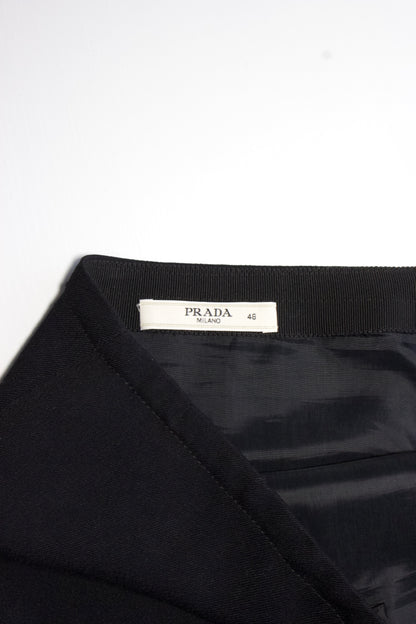 Prada FW 2010 black wool midi-skirt