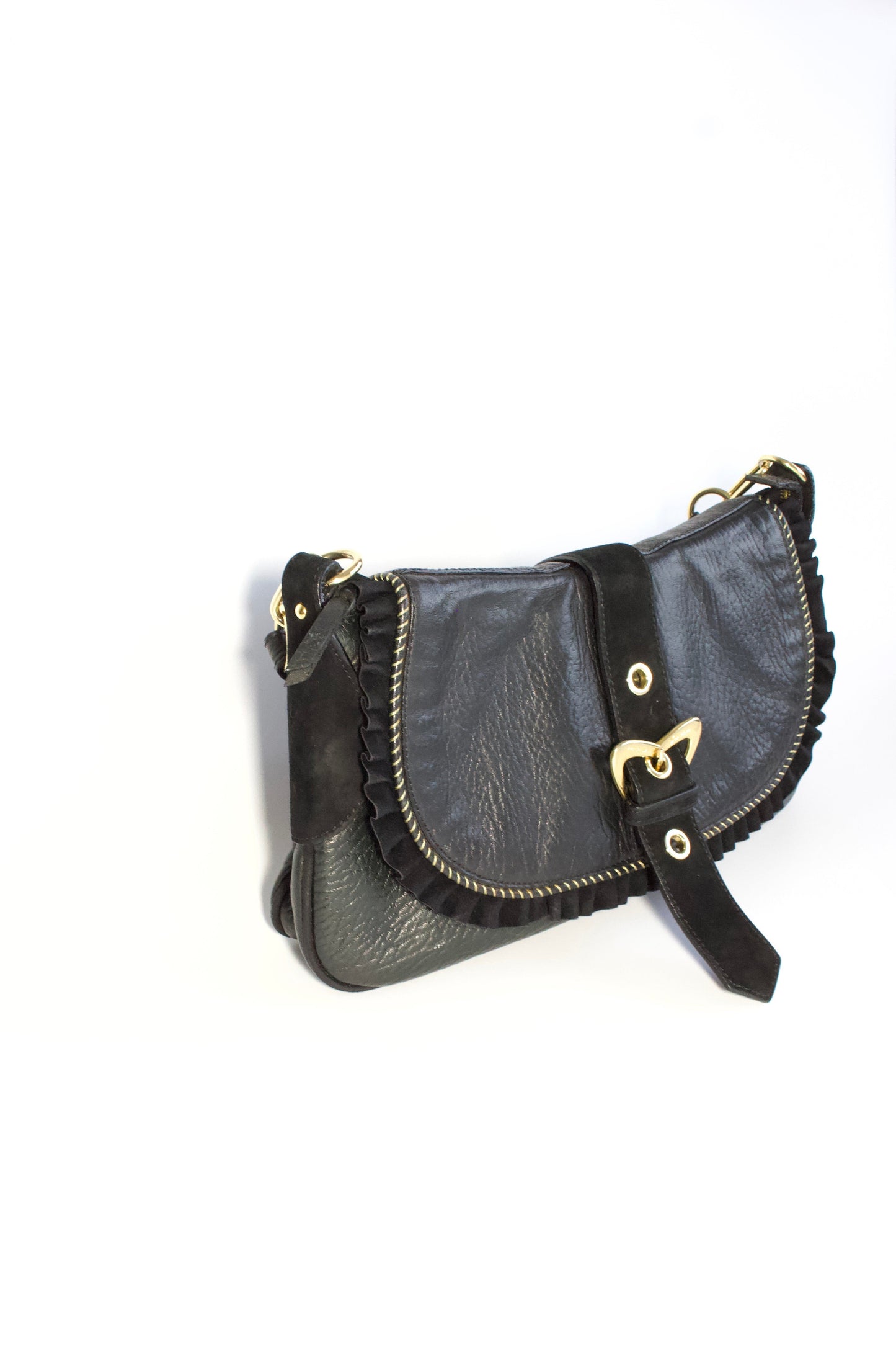 Roberto Cavalli black leather shoulder bag