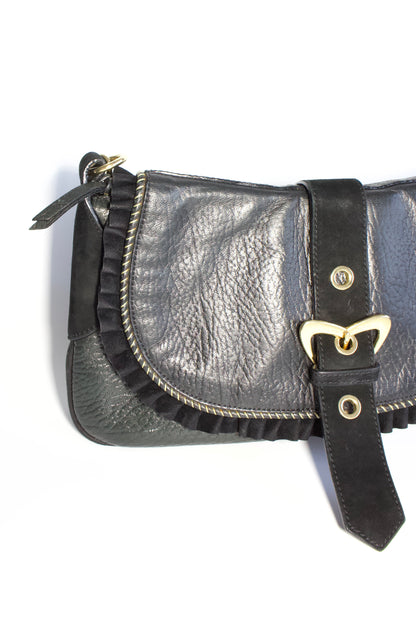 Roberto Cavalli black leather shoulder bag