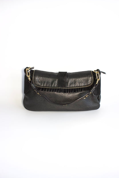Roberto Cavalli black leather shoulder bag
