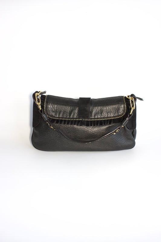 Roberto Cavalli black leather shoulder bag