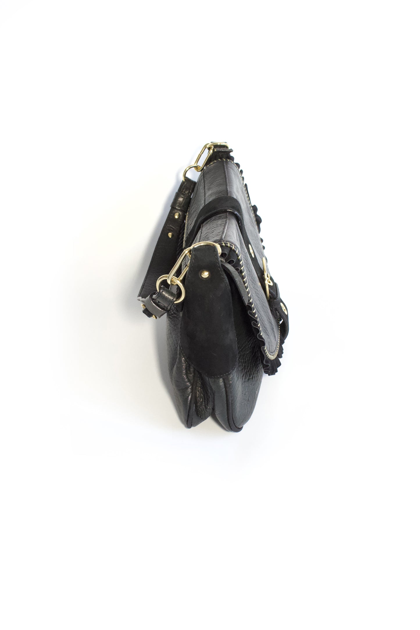 Roberto Cavalli black leather shoulder bag