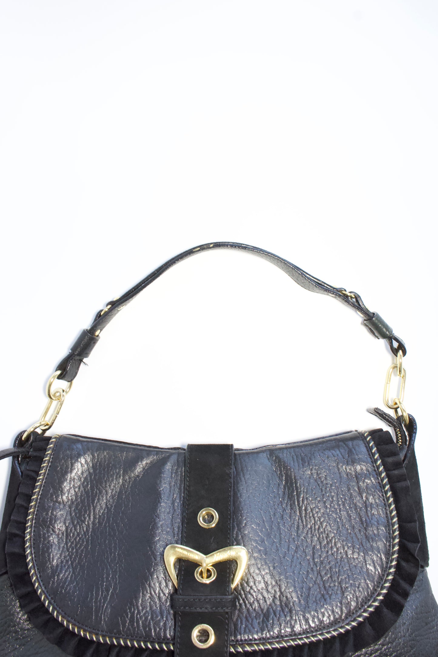 Roberto Cavalli black leather shoulder bag