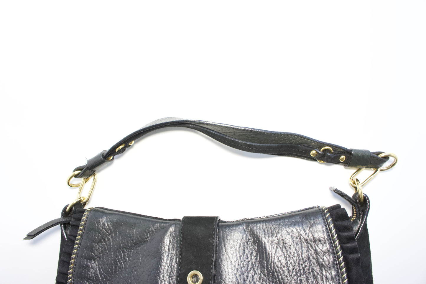 Roberto Cavalli black leather shoulder bag
