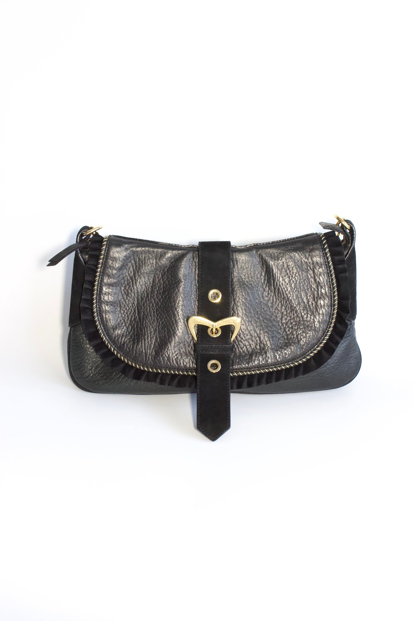 Roberto Cavalli black leather shoulder bag