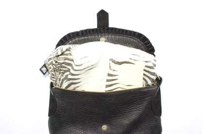 Roberto Cavalli black leather shoulder bag