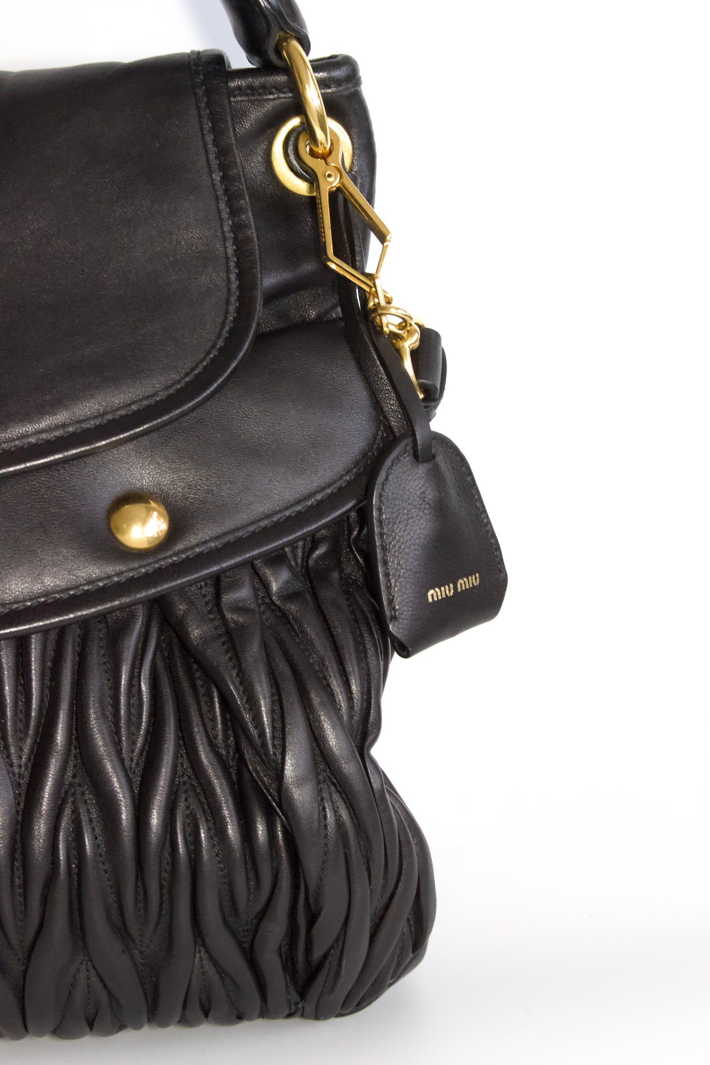 Miu Miu black matelasse Coffer crossbody bag