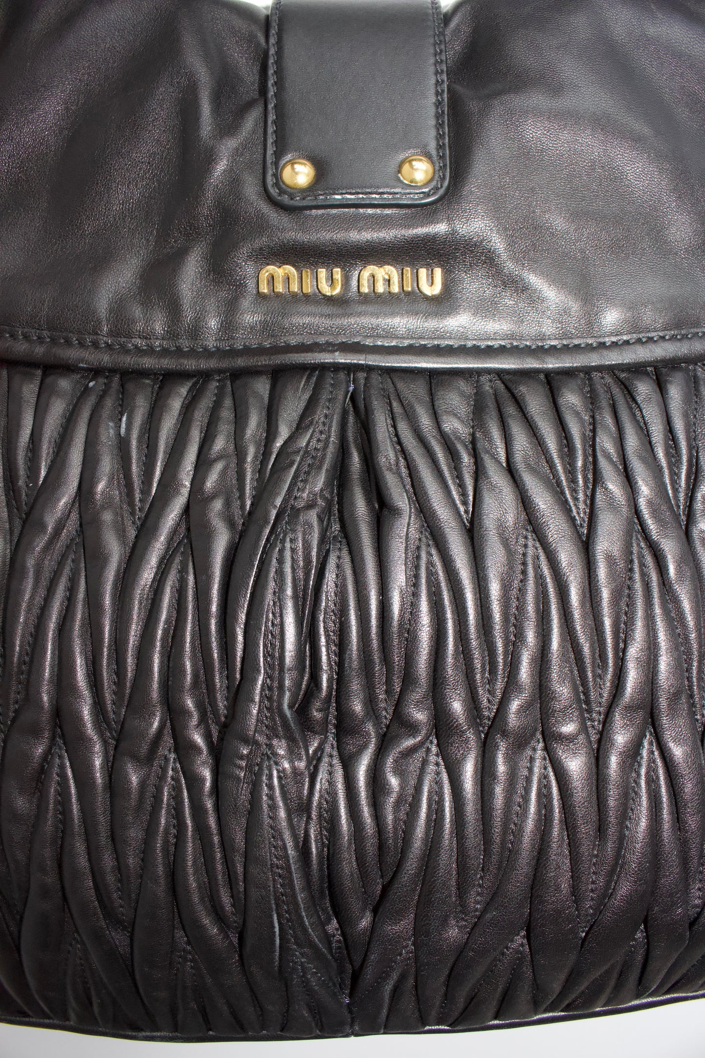 Miu Miu black matelasse Coffer crossbody bag