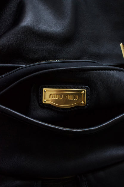Miu Miu black matelasse Coffer crossbody bag