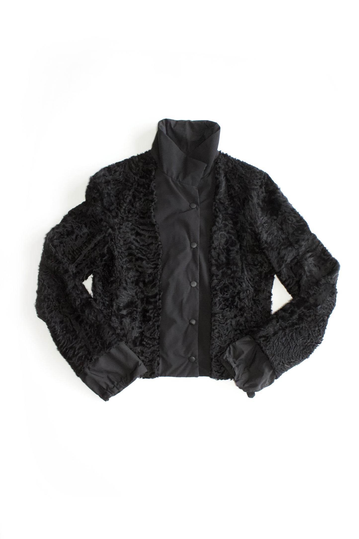 Miu Miu FW 2005 black goat fur jacket