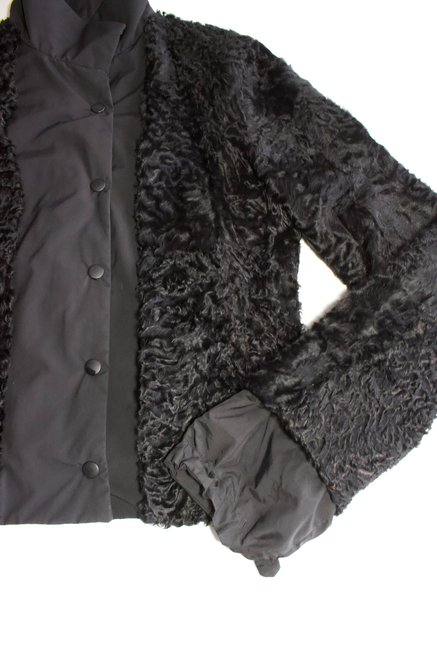 Miu Miu FW 2005 black goat fur jacket