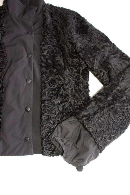 Miu Miu FW 2005 black goat fur jacket
