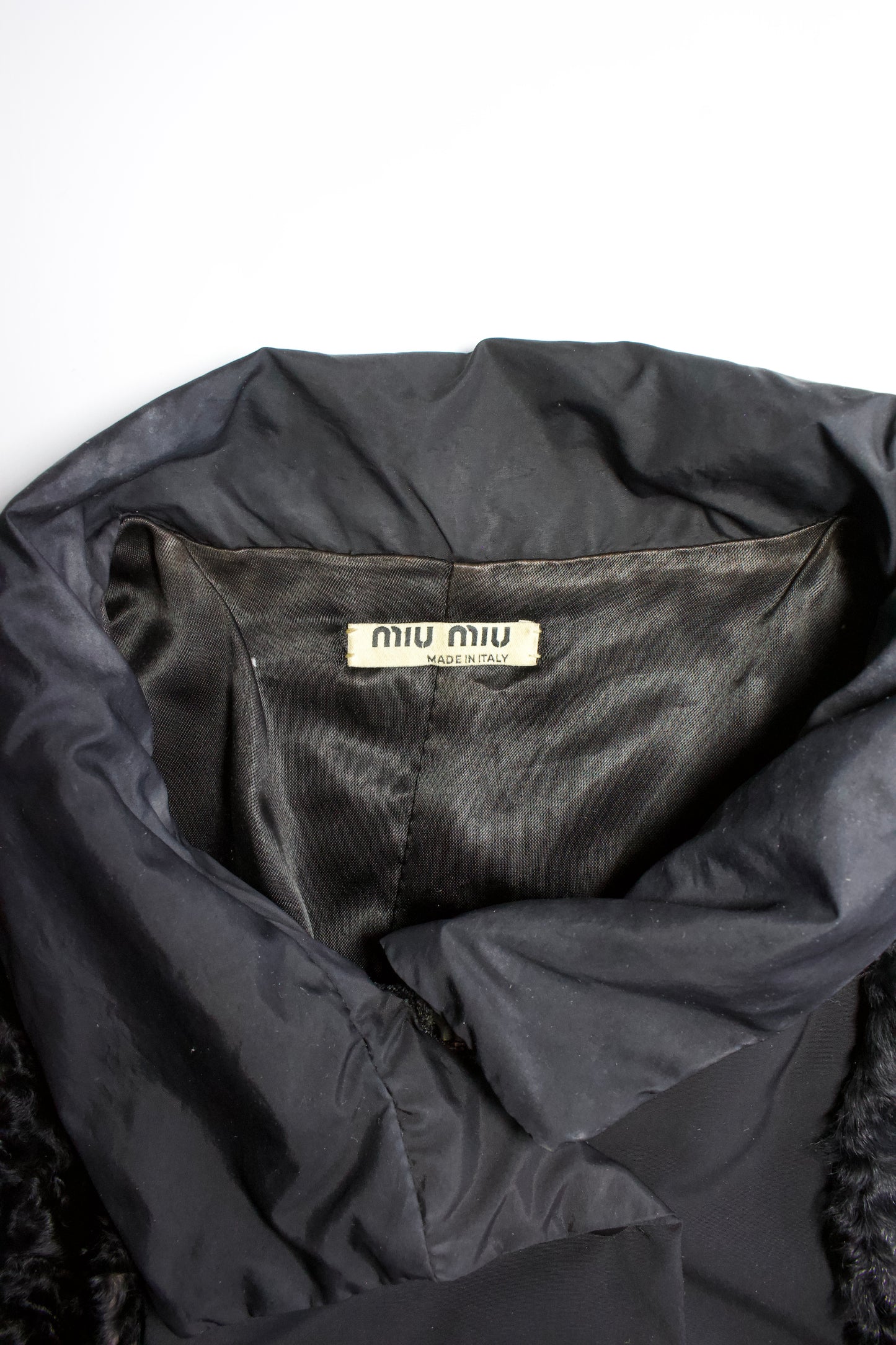 Miu Miu FW 2005 black goat fur jacket
