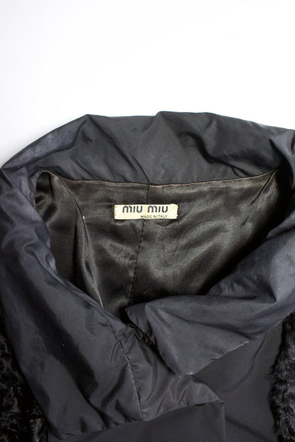 Miu Miu FW 2005 black goat fur jacket