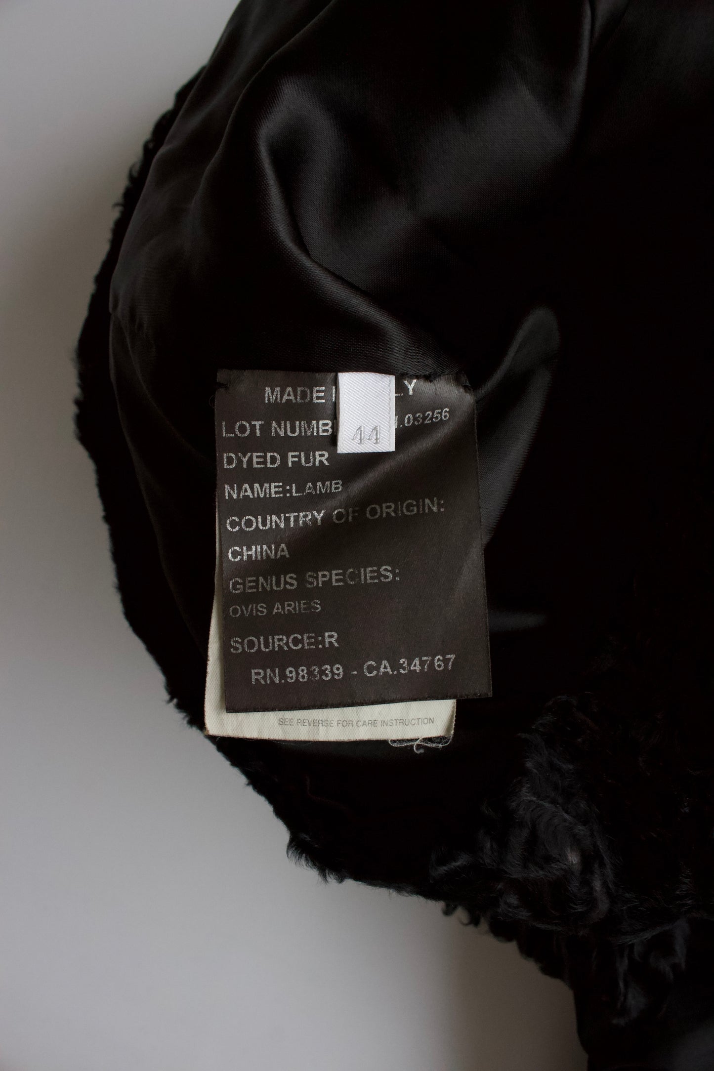 Miu Miu FW 2005 black goat fur jacket