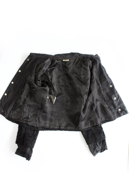 Miu Miu FW 2005 black goat fur jacket