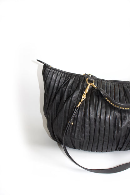 Miu Miu plissé leather crossbody bag