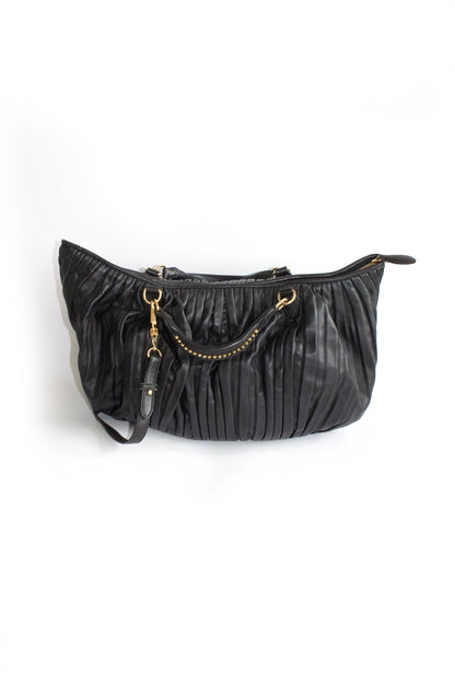 Miu Miu plissé leather crossbody bag