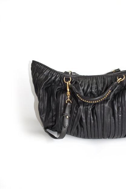 Miu Miu plissé leather crossbody bag