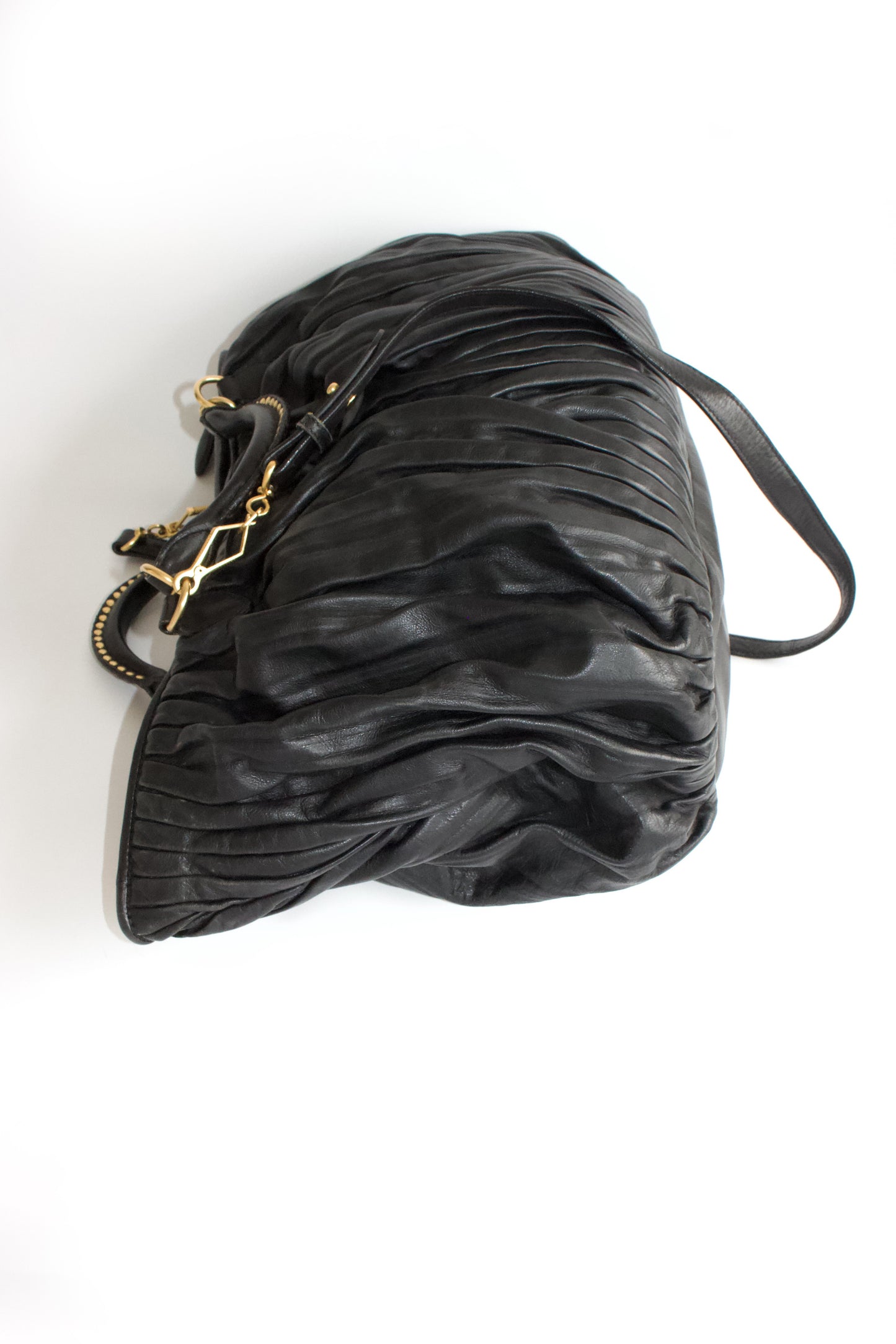 Miu Miu plissé leather crossbody bag