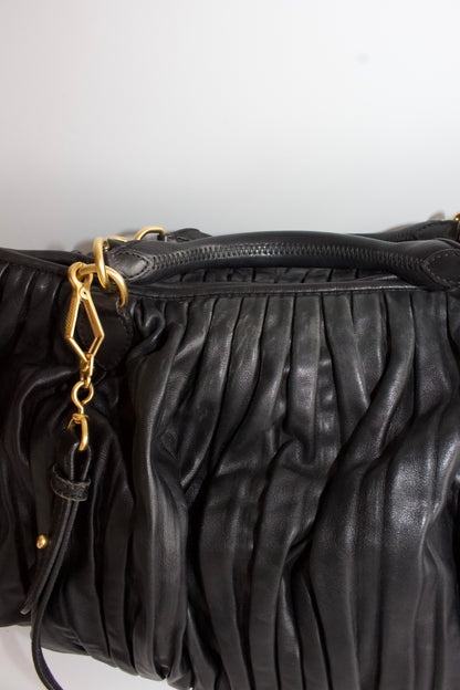 Miu Miu plissé leather crossbody bag