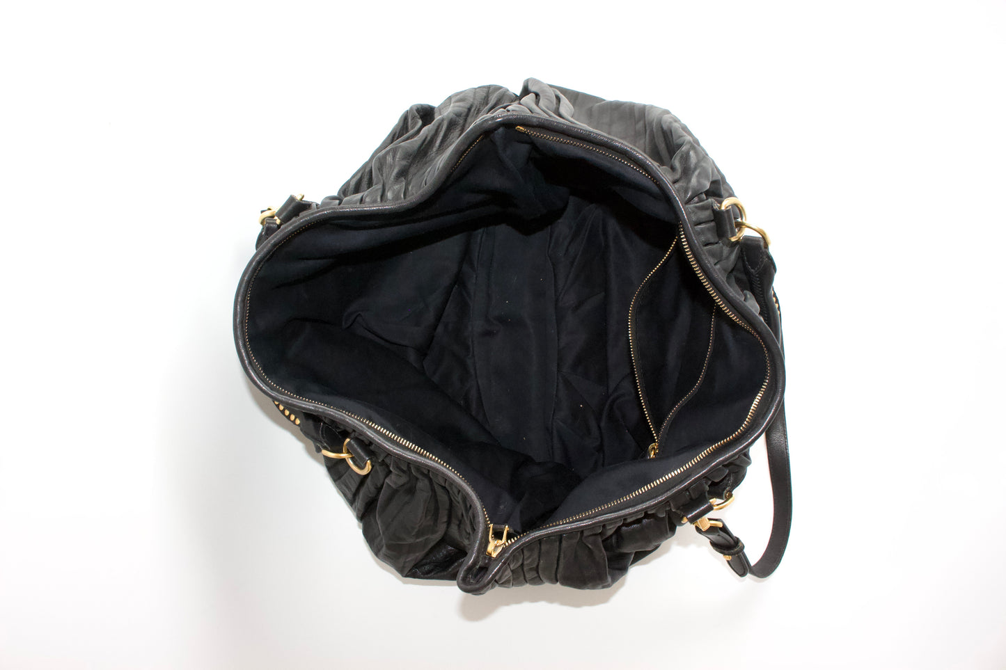 Miu Miu plissé leather crossbody bag