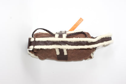 Dior FW 2005 Flight brown shearling shoulder bag