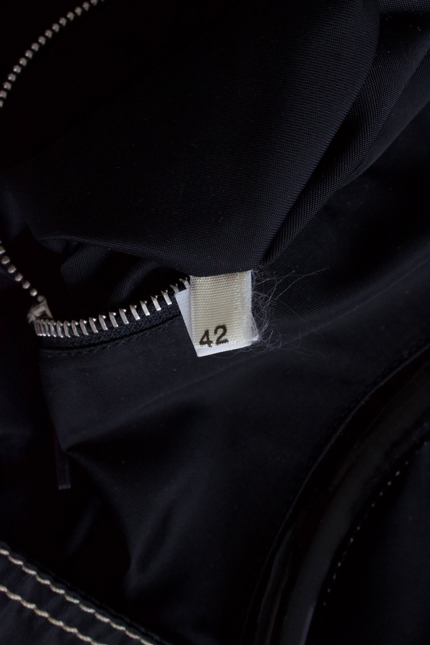 Prada SS 2003 black nylon shoulder bag with metal handle