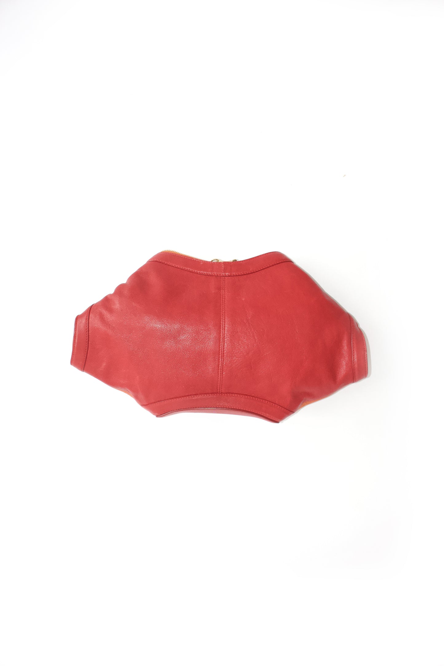 Alexander McQueen SS 2010 De Manta red & orange leather clutch