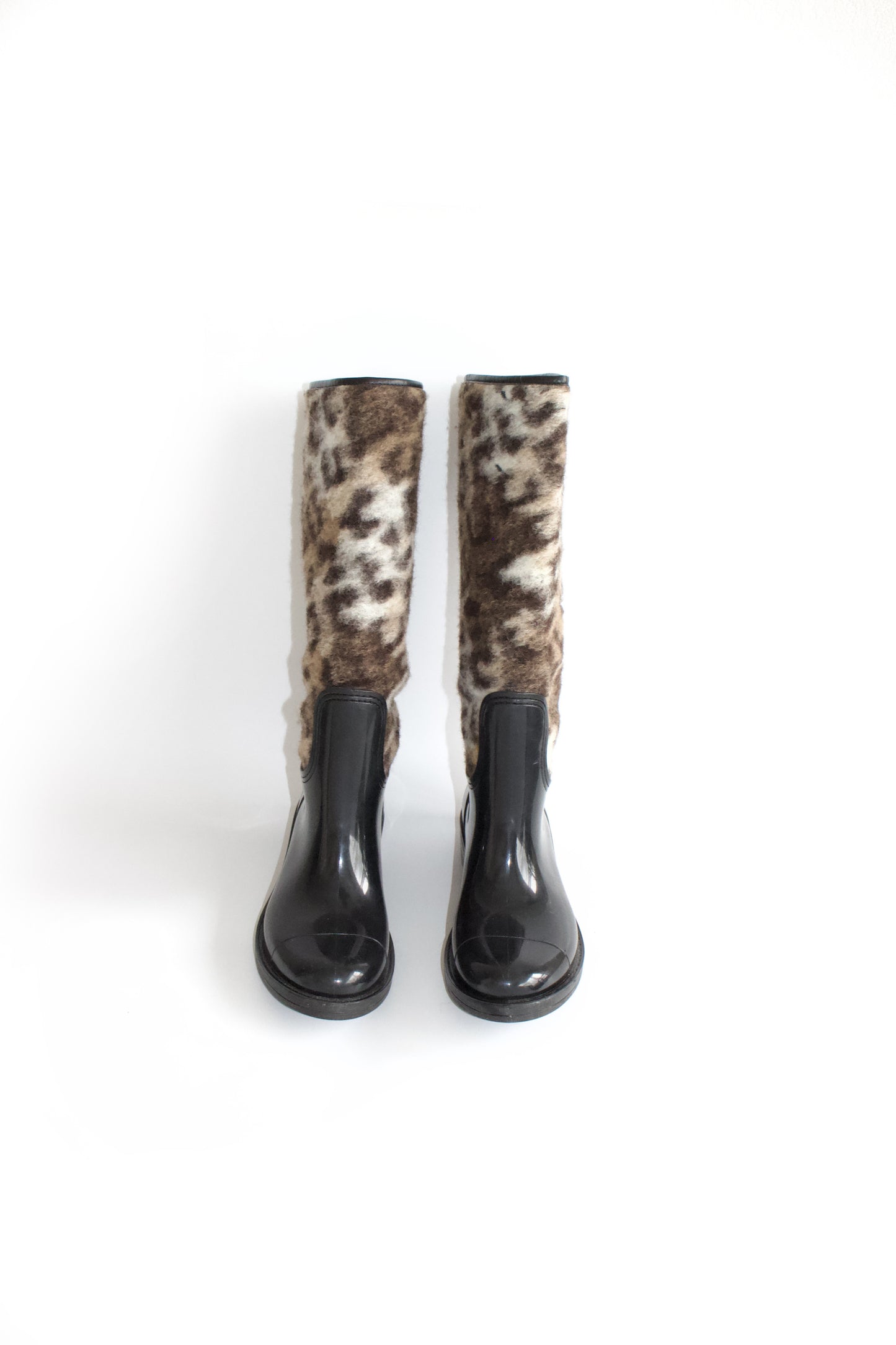 Roberto Cavalli cheetah print wellies