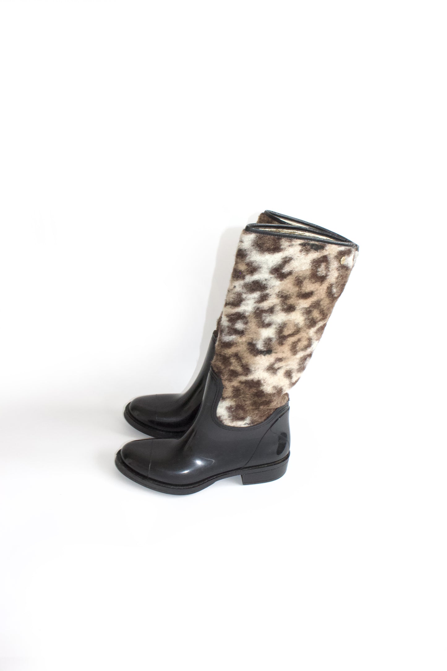 Roberto Cavalli cheetah print wellies