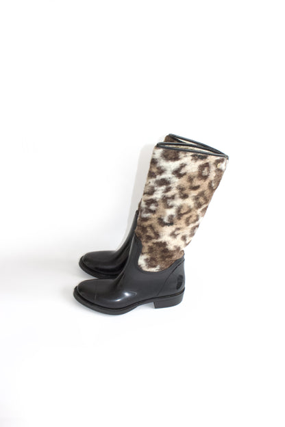 Roberto Cavalli cheetah print wellies