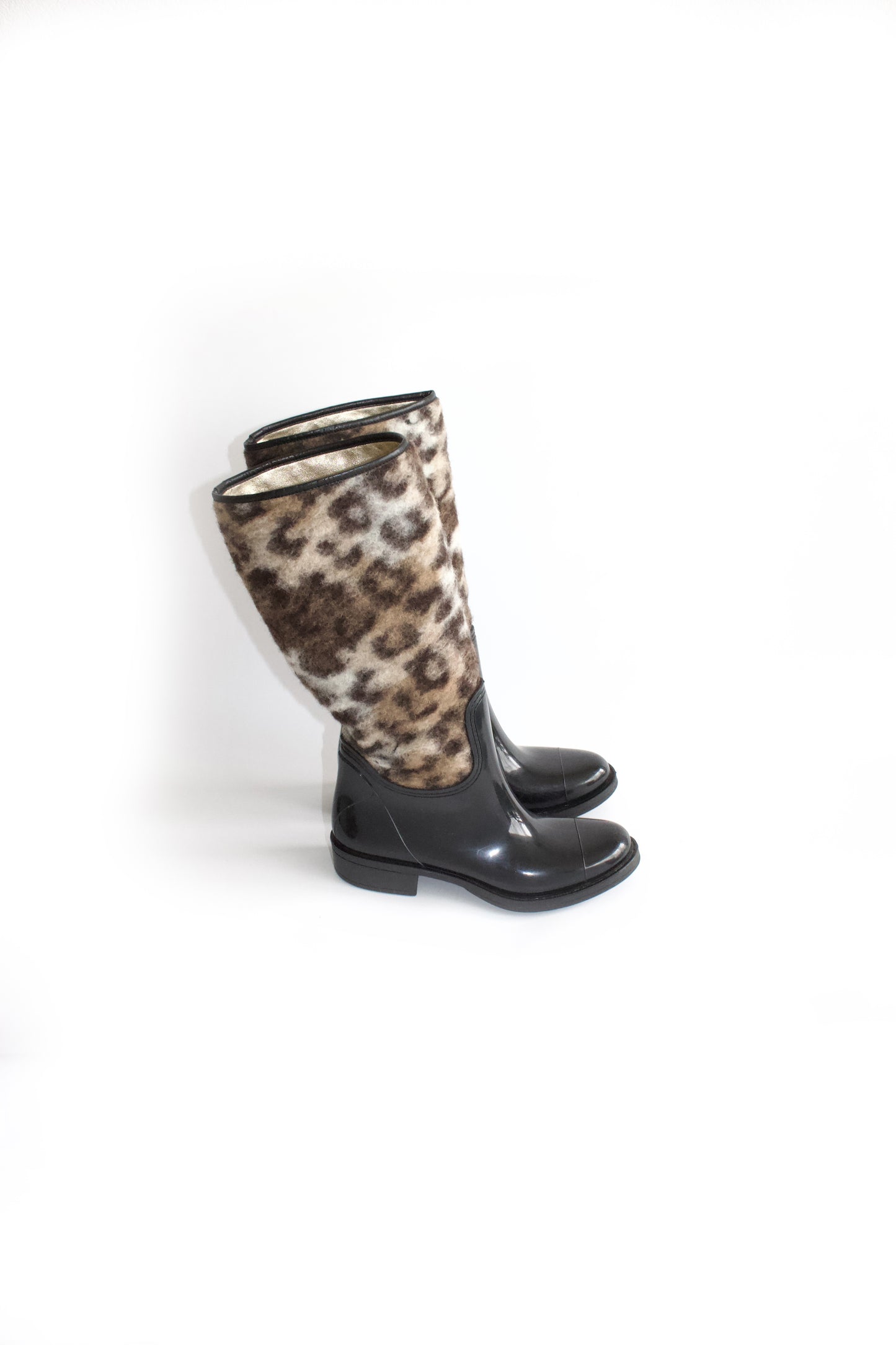 Roberto Cavalli cheetah print wellies