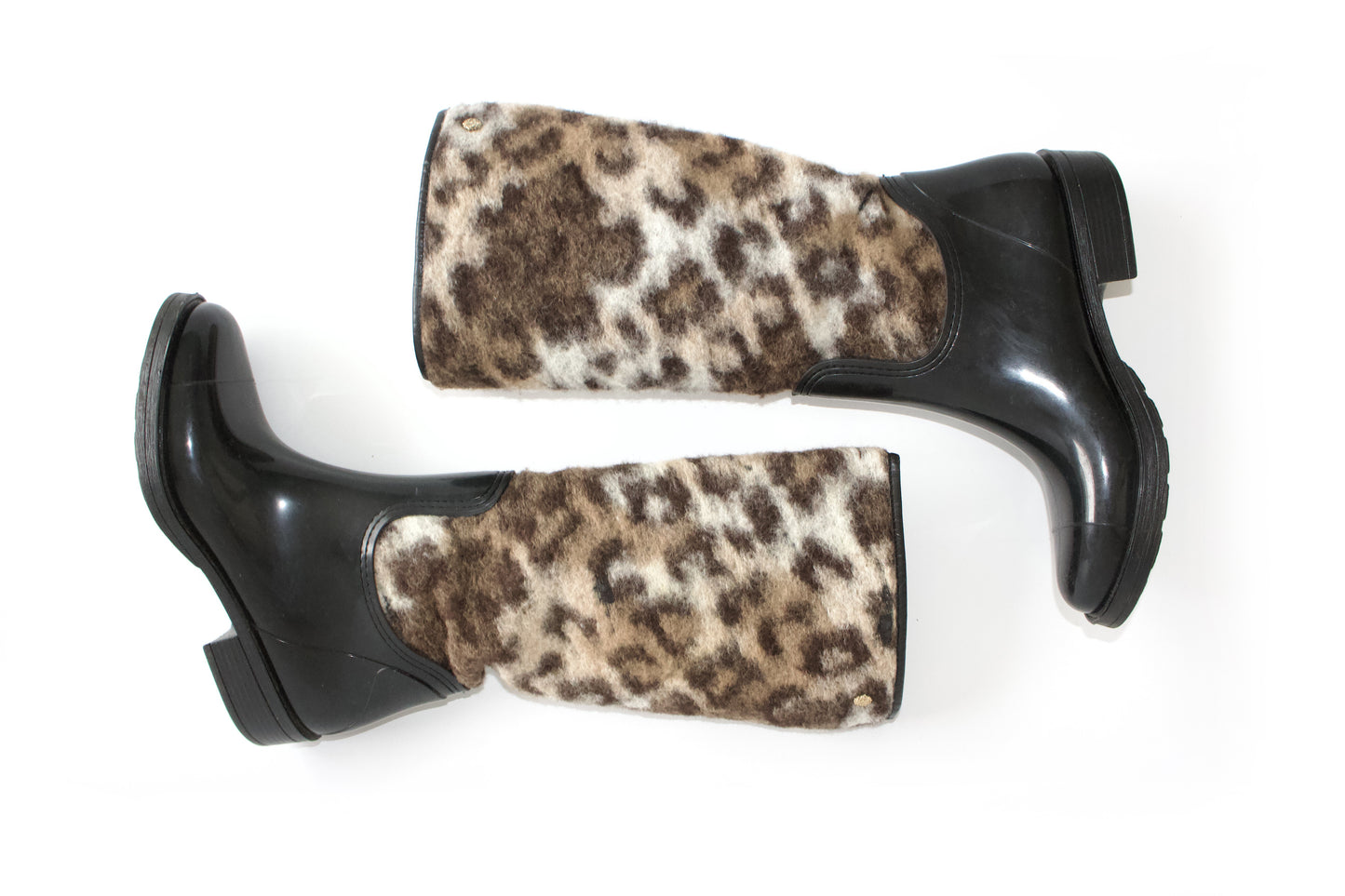 Roberto Cavalli cheetah print wellies