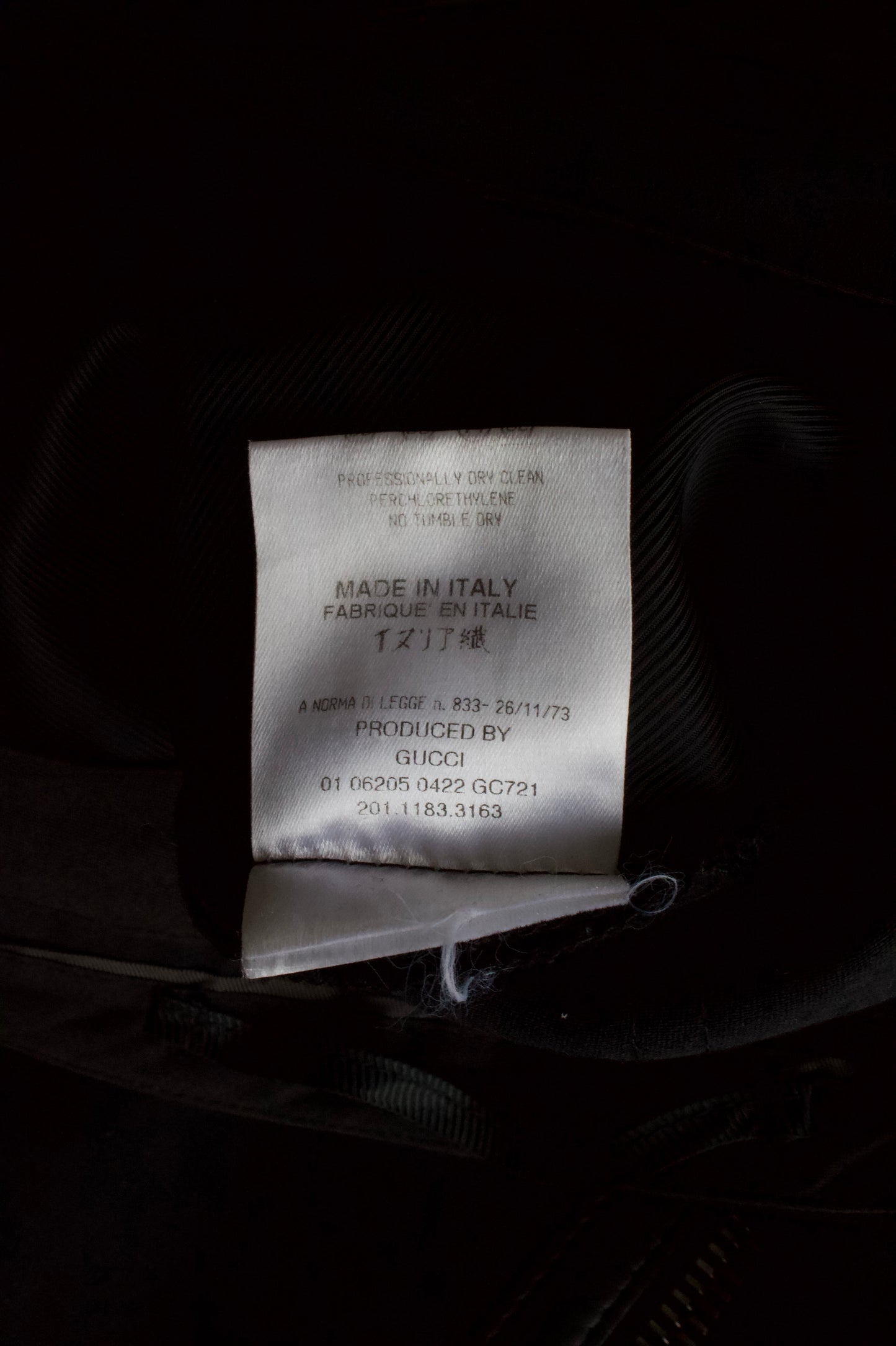 Gucci FW 2001 Tom Ford-era zipped trousers