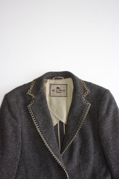 Etro grey wool blazer
