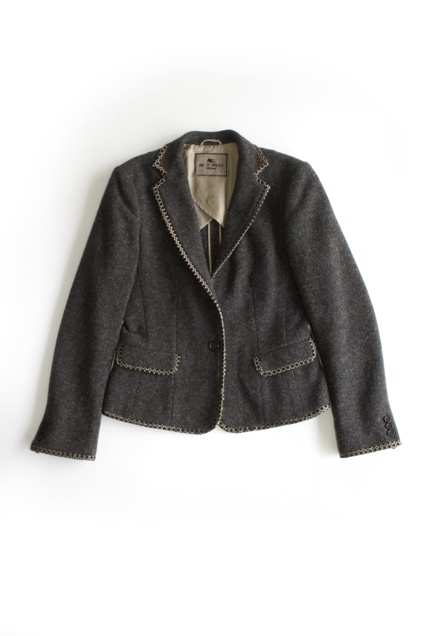 Etro grey wool blazer