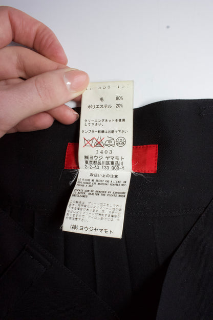 Yohji Yamamoto Y’s 2000s black asymmetrical pleated skirt