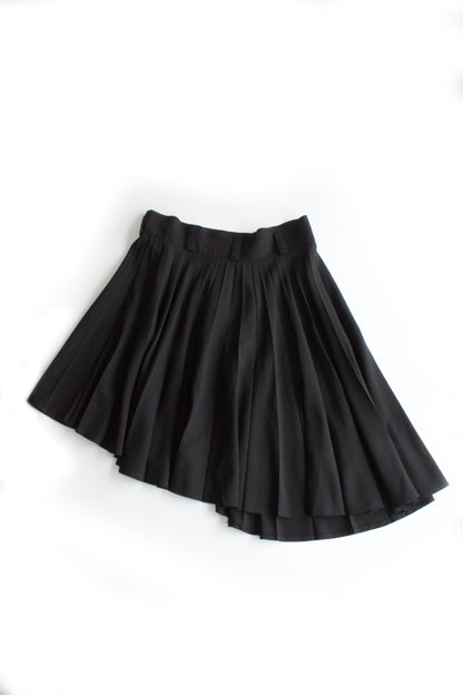Yohji Yamamoto Y’s 2000s black asymmetrical pleated skirt