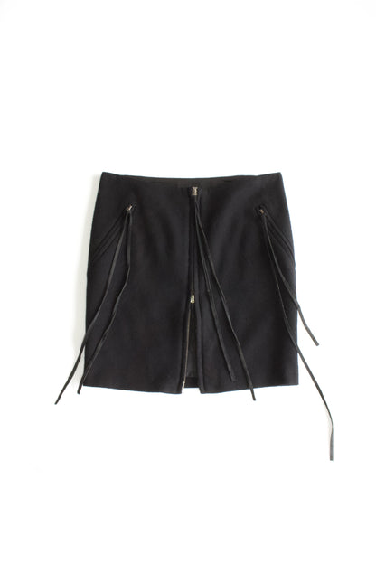 Ann Demeulemeester 2000s black wool skirt