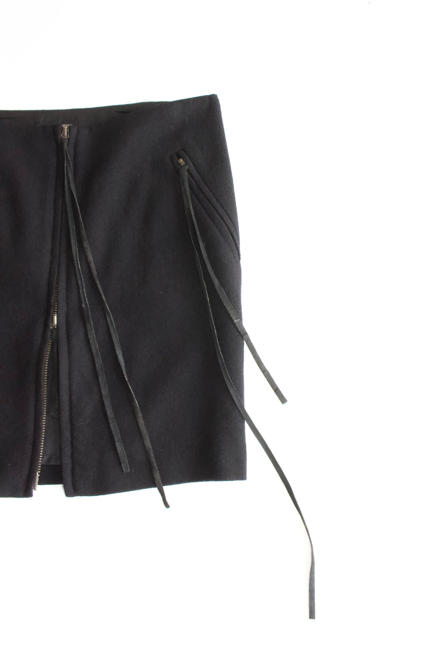 Ann Demeulemeester 2000s black wool skirt